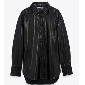 Zara Faux Leather Overshirt
